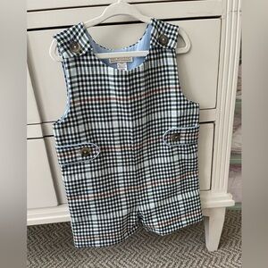 Set of 2! The Beaufort Bonnet Company Blue and Green Plaid Romper